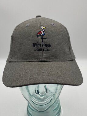 Bridgestone Golf White Heron Golf Club Hat Strapback Gray Cap OSFA Adjustable